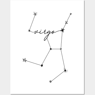 Virgo Constellation Zodiac Drawing Sticker Posters and Art